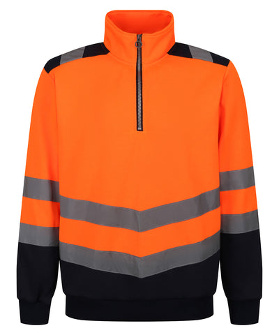 Sudadera con cremallera Pro hi-vis | Naranja/Marino