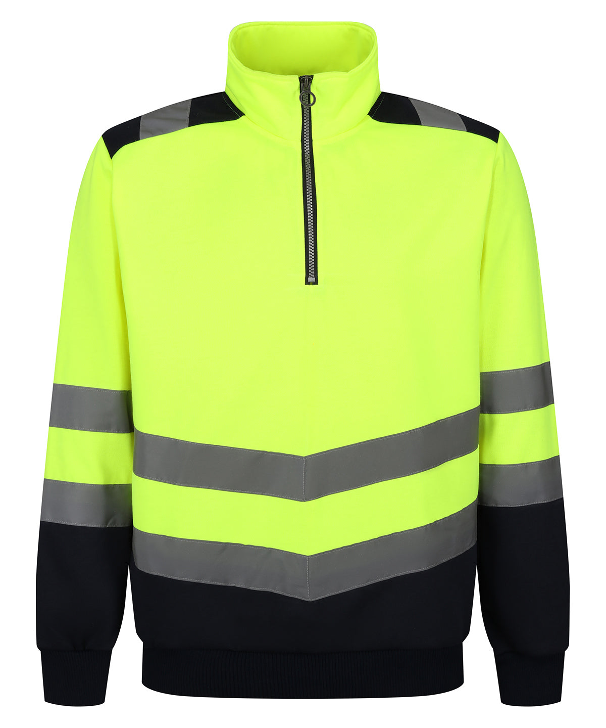 Pro Hi-Vis Sweatshirt mit Reißverschluss | Gelb/Marineblau