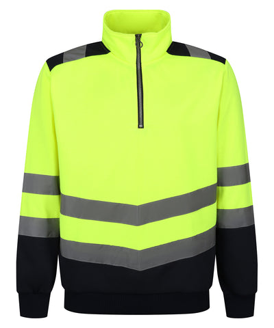 Sudadera con cremallera Pro hi-vis | Amarillo/Marino
