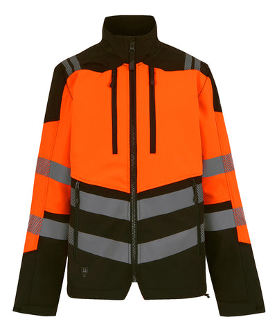 Hi-Vis X-Pro (Klasse 2) 3-Lagen-Softshelljacke | Schwarz/Orange