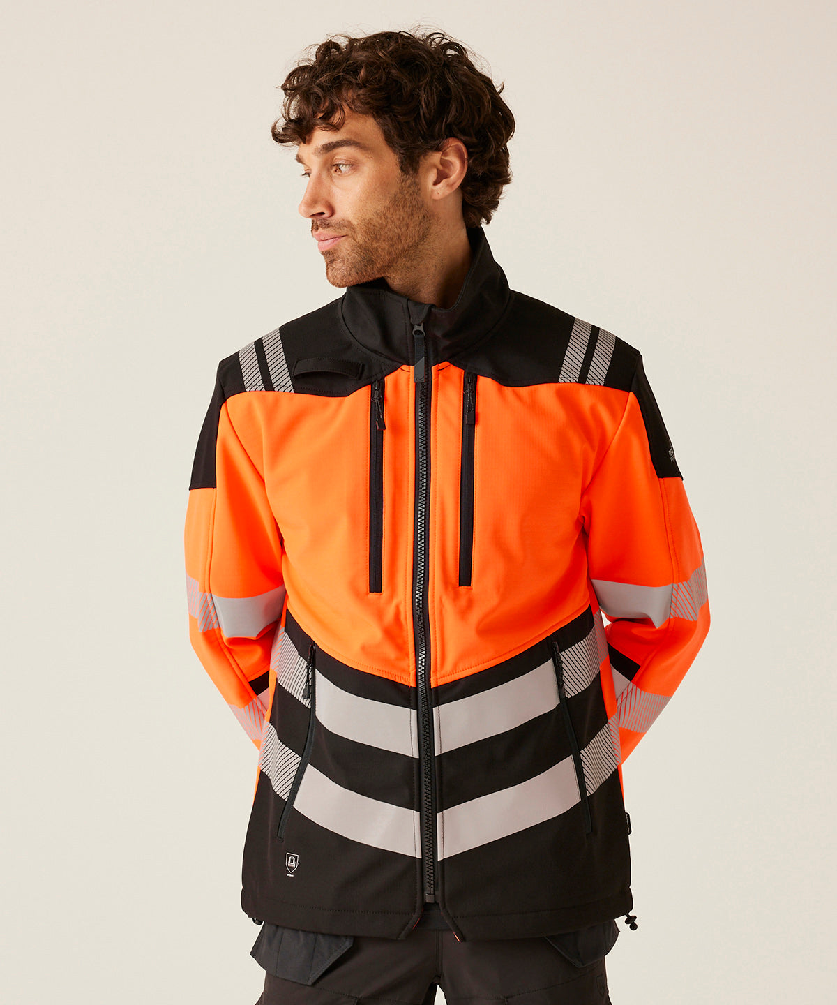 Hi-Vis X-Pro (Klasse 2) 3-Lagen-Softshelljacke | Schwarz/Orange