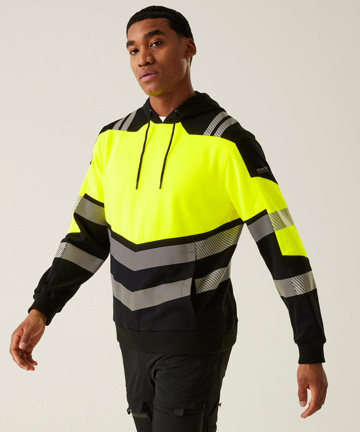 Sudadera con capucha Hi-Vis X-Pro (Clase 2) | Negro/Amarillo