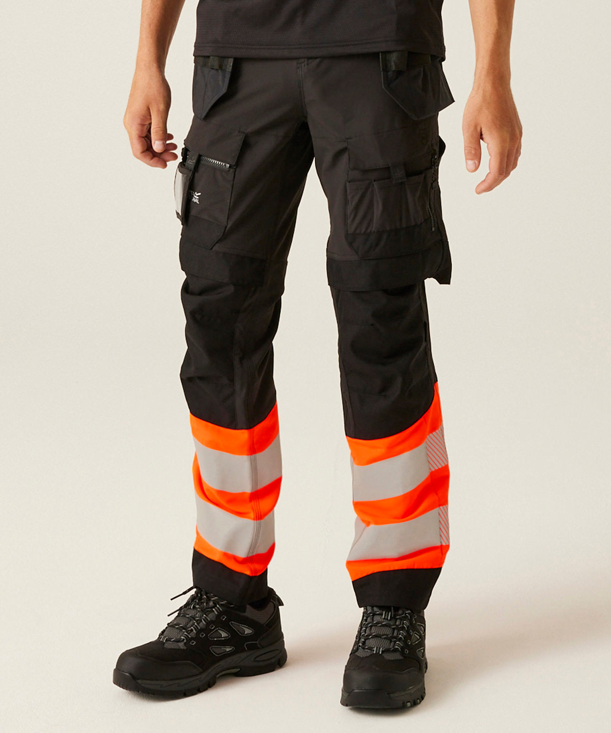 Pantalones de funda elsticos Hi-Vis X-Pro (Clase 1) | Negro/Amarillo