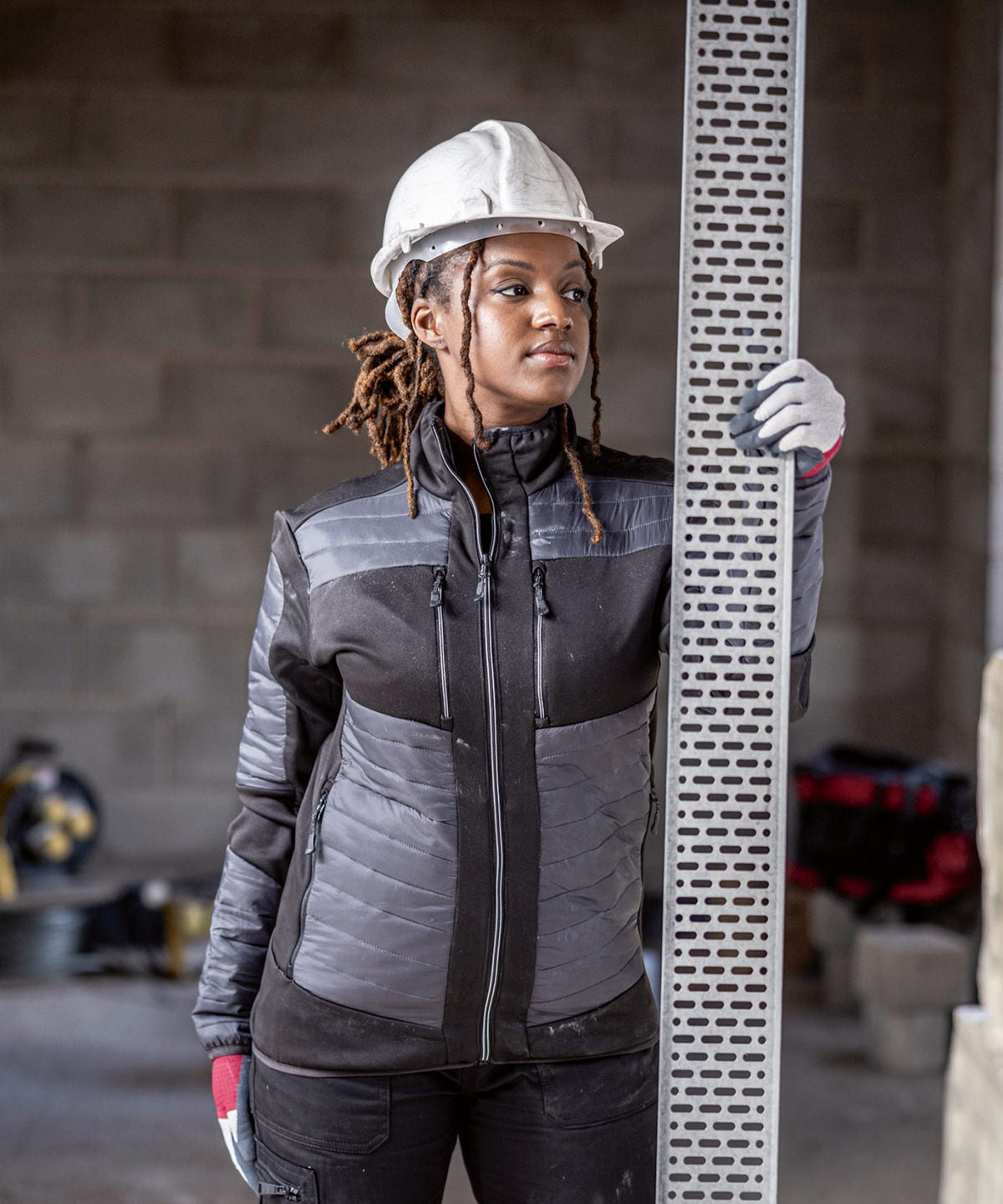 E-Volve Unisex Thermo-Hybridjacke | Mineralgrau/Aschgrau