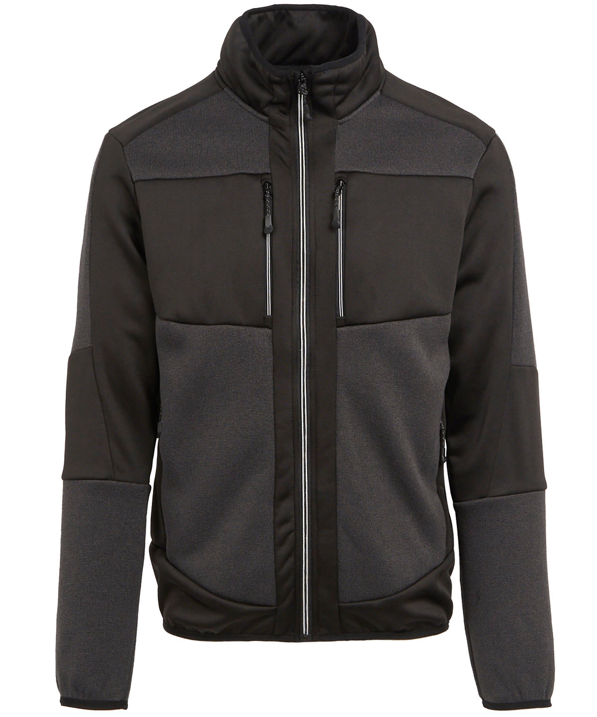 E-Volve capa intermedia elstica de punto con efecto tejido para unisex | Gris Carbn