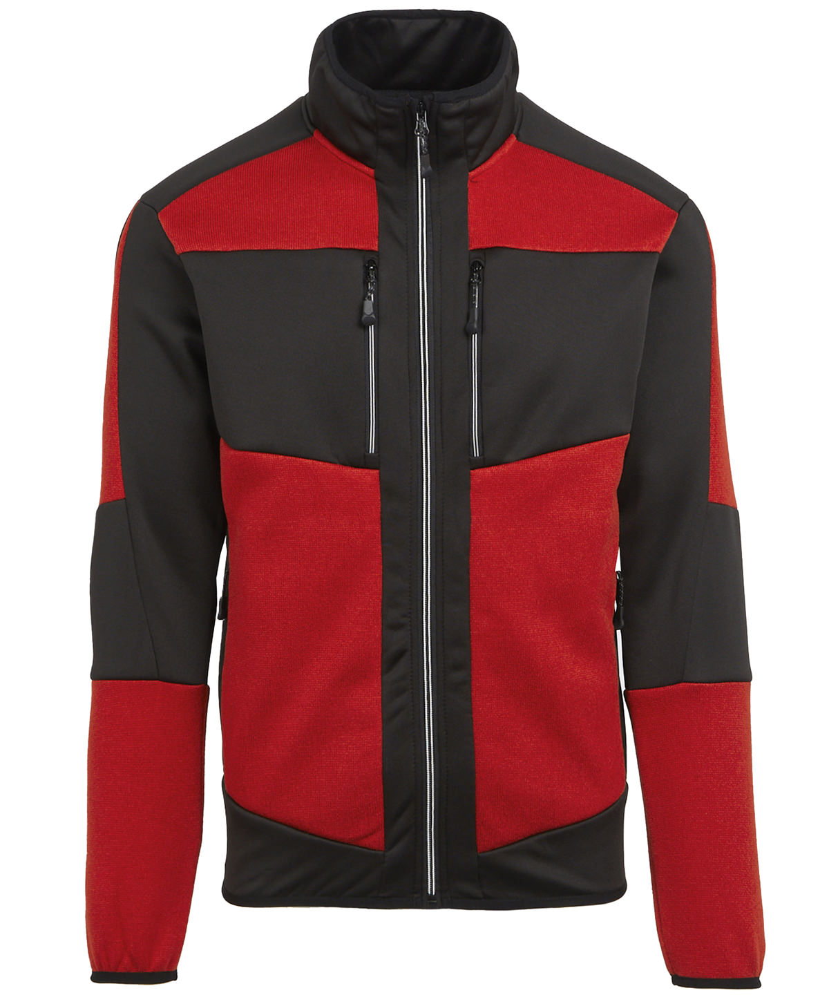 E-Volve Stretch-Strick-Midlayer mit Webeffekt für Unisex | Klassisch Rot/Schwarz