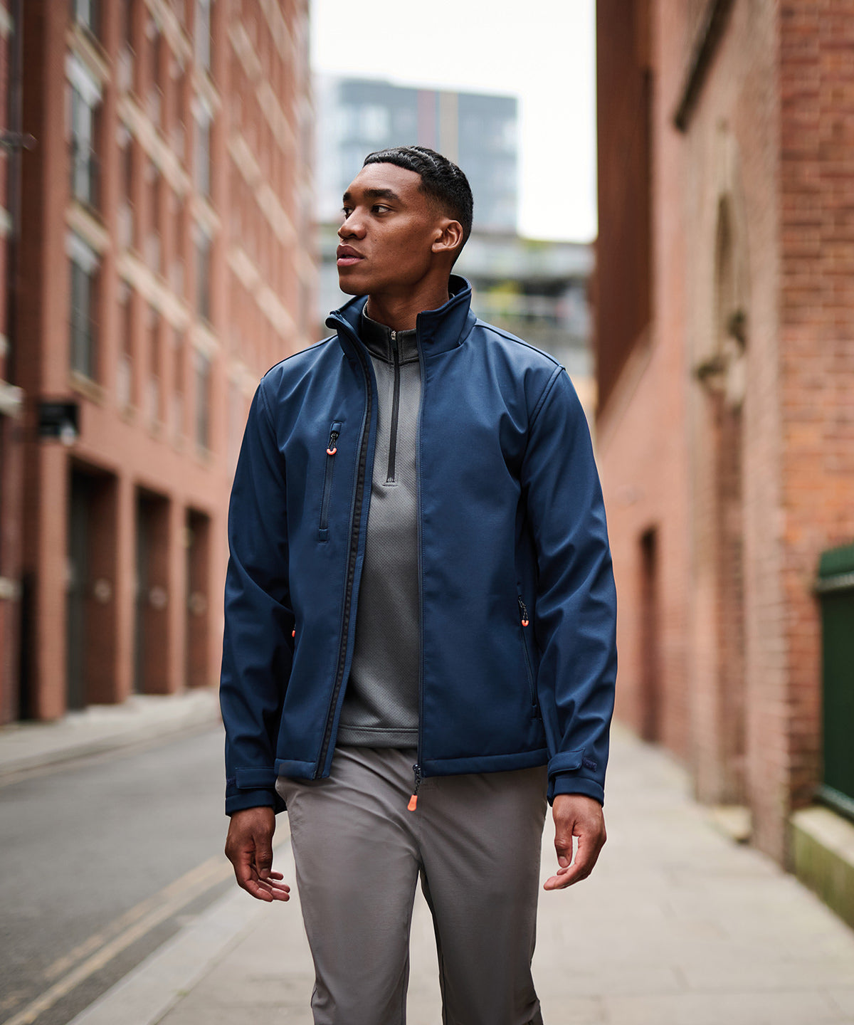 Thermogen Powercell 5000 beheizbare Softshelljacke | Marineblau/Magma