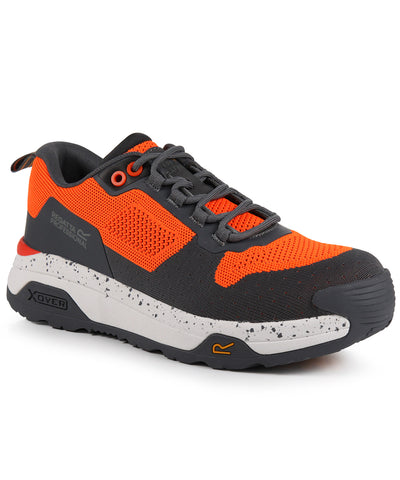Zapatillas de seguridad sin metal Crossfort S1 X-over | Naranja Llama/Gris Oscuro