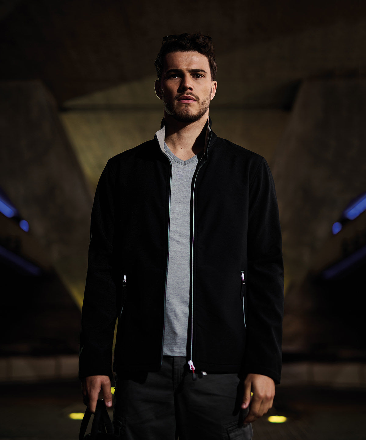 Ascender 2-Lagen Softshell | Marineblau/Klassisches Rot