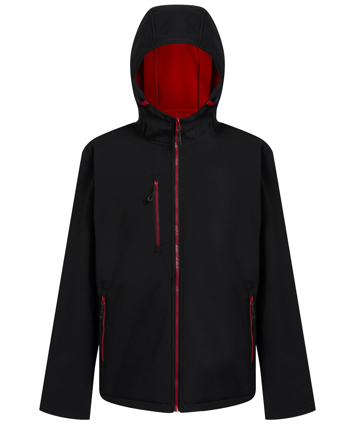 Chaqueta softshell con capucha de 2 capas Navigate | Negro/Rojo Clsico