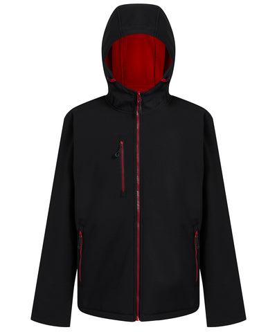 Chaqueta softshell con capucha de 2 capas Navigate | Negro/Rojo Clsico