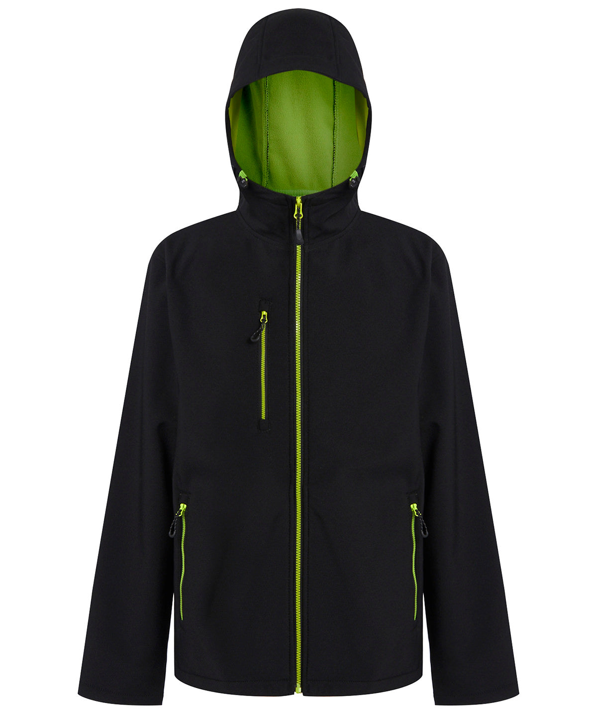 Chaqueta softshell con capucha de 2 capas Navigate | Negro/Lima