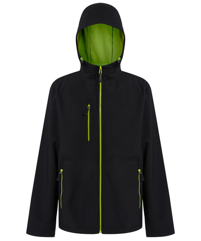 Chaqueta softshell con capucha de 2 capas Navigate | Negro/Lima