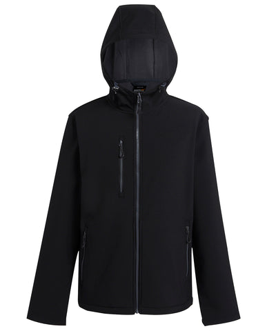 Chaqueta softshell con capucha de 2 capas Navigate | Negro/Gris Oscuro