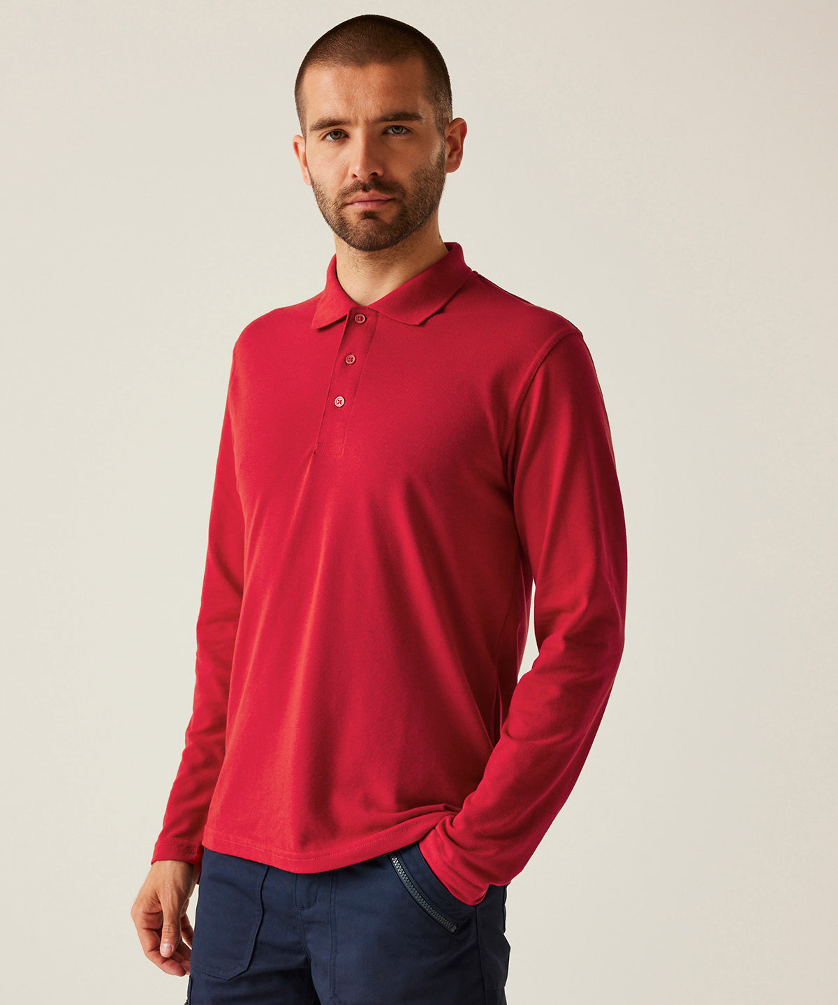 Polo de manga larga Pro 65/35 | Rojo Clsico