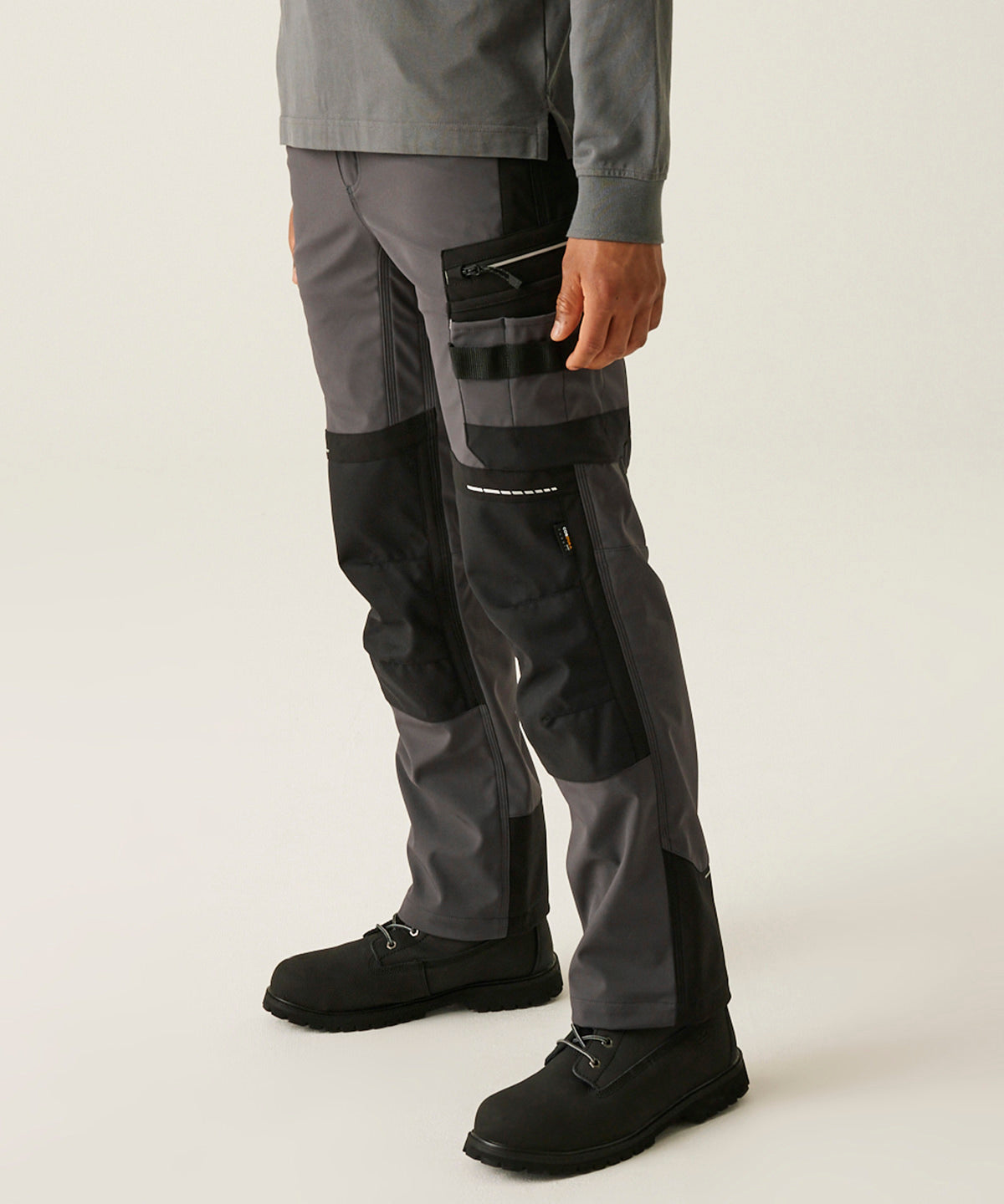 Pantalones holgados elsticos 4-Tex | Gris Pizarra/Negro