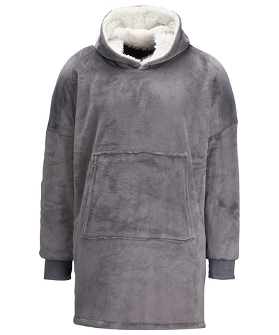 La sudadera con capucha reversible y extragrande Ribbon de sherpa acogedor | Gris