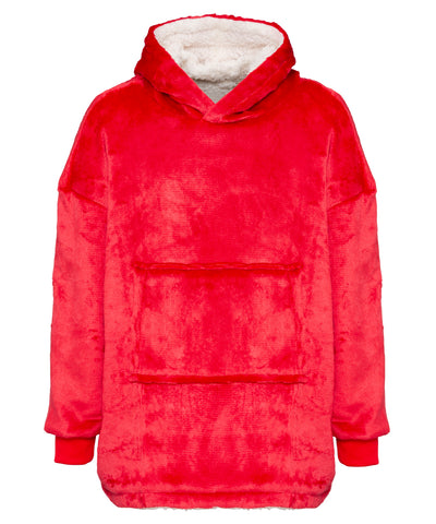 Sudadera con capucha reversible y acogedora de gran tamao con lazo para nios | Rojo
