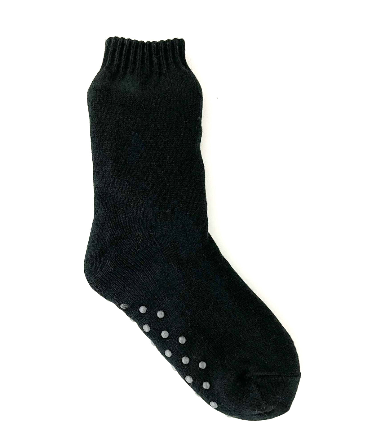 Calcetines sherpa para adultos con vuelta | Negro/Negro