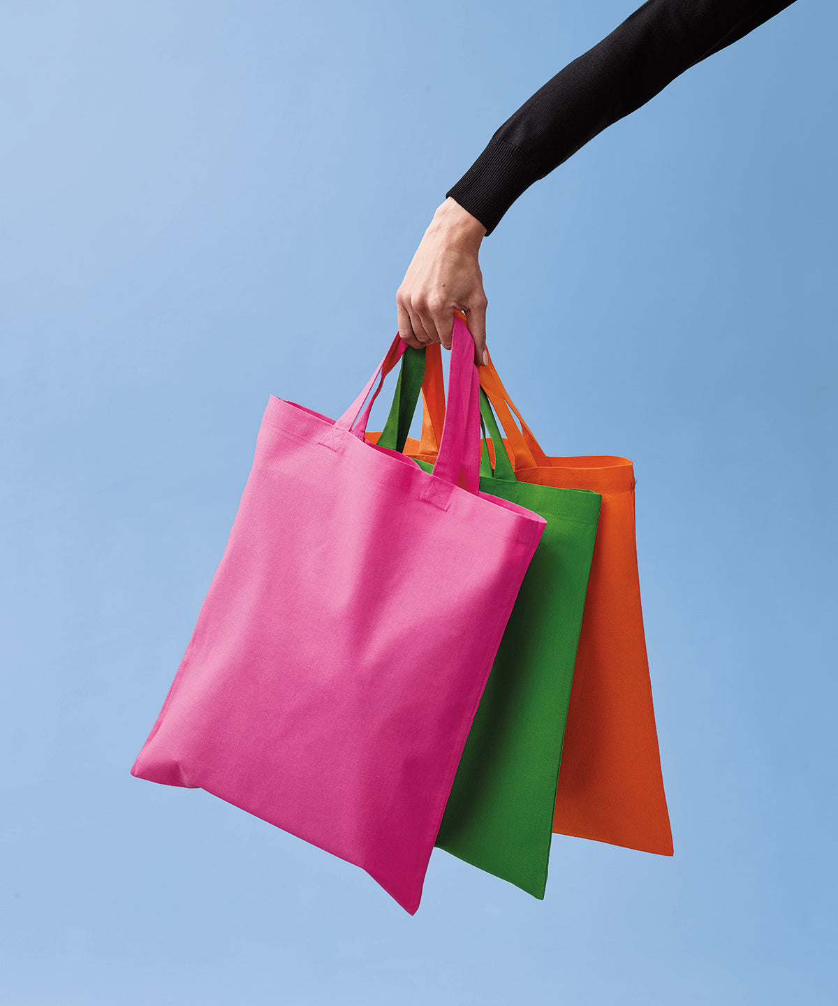 Shopper de algodn con asas cortas | Pastel Blue