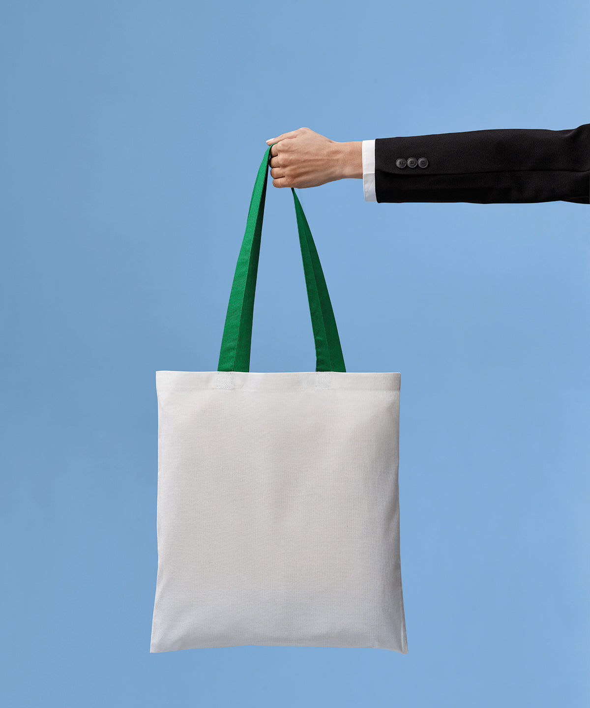 Bolso de algodn Varsity con asas largas | Azul Marino/Blanco