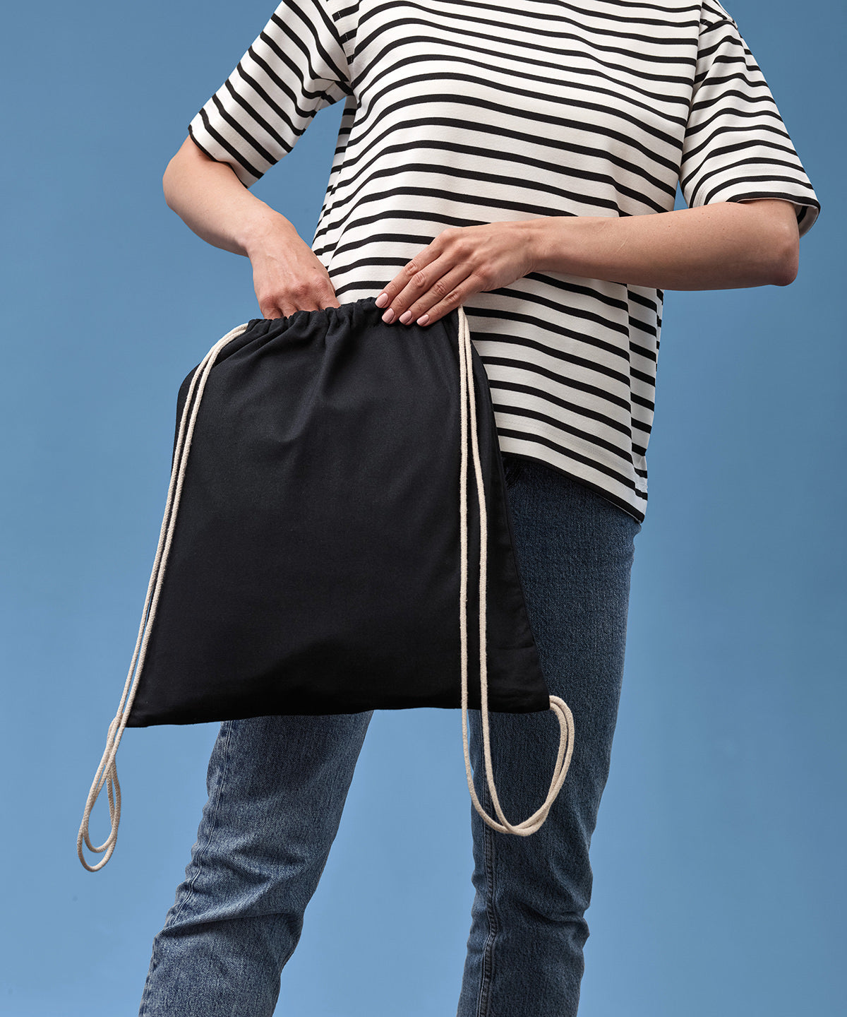 Saco de gimnasio con cordones | Gris Oscuro/Natural