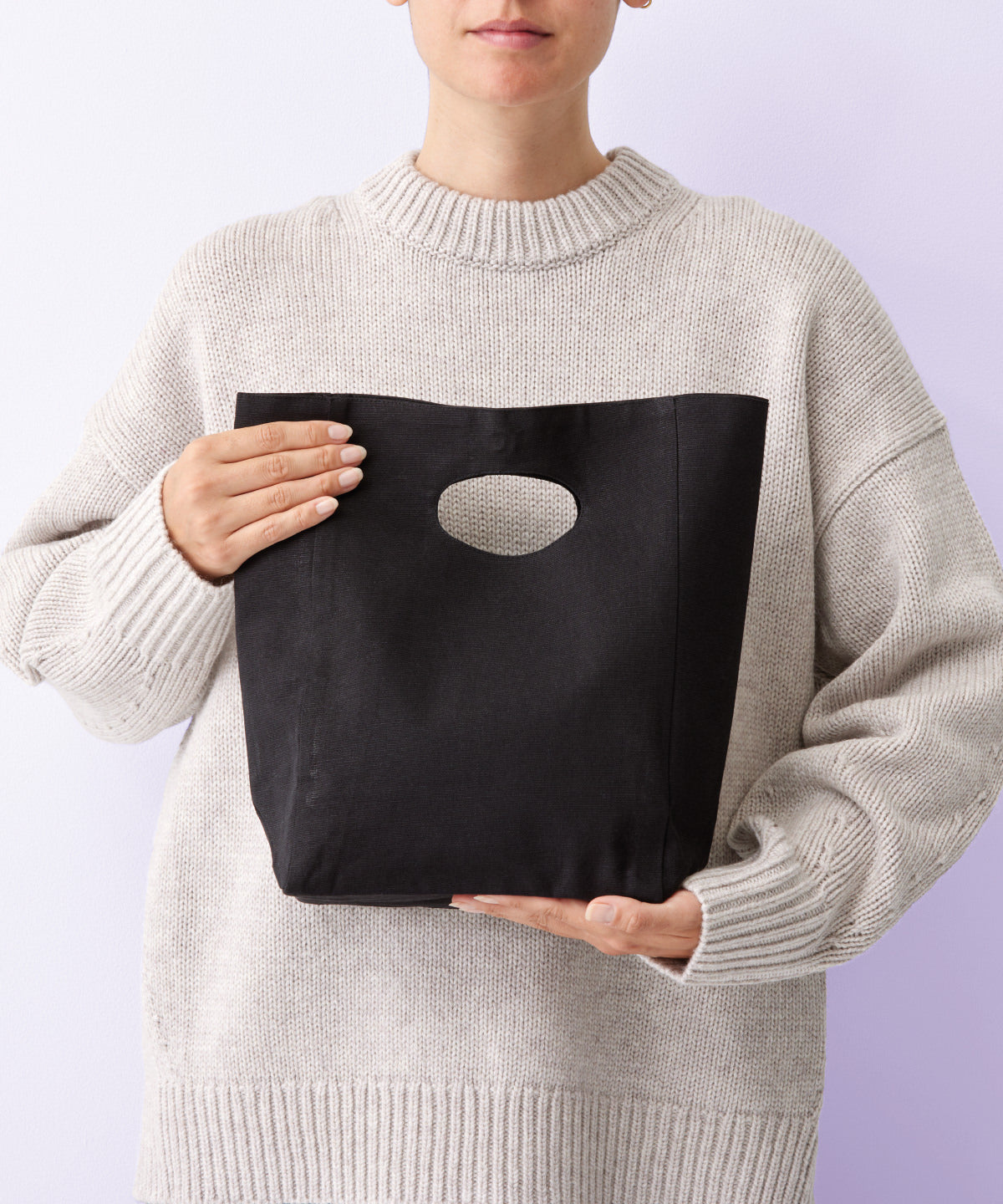 Bolsa de almuerzo de lona premium reciclada | Negro