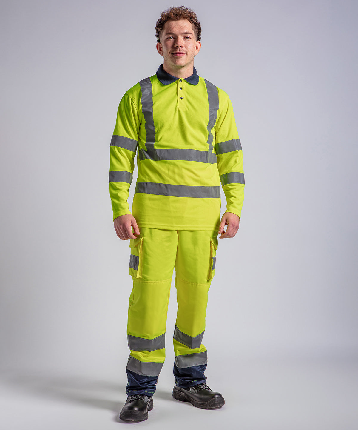 Polo de manga larga de alta visibilidad | Amarillo Marino