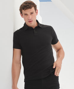 Polo de manga corta elstico | Negra Profunda