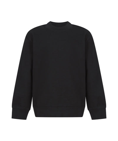 Sudadera infantil de moda sostenible con dobladillo curvado | Negra Profunda