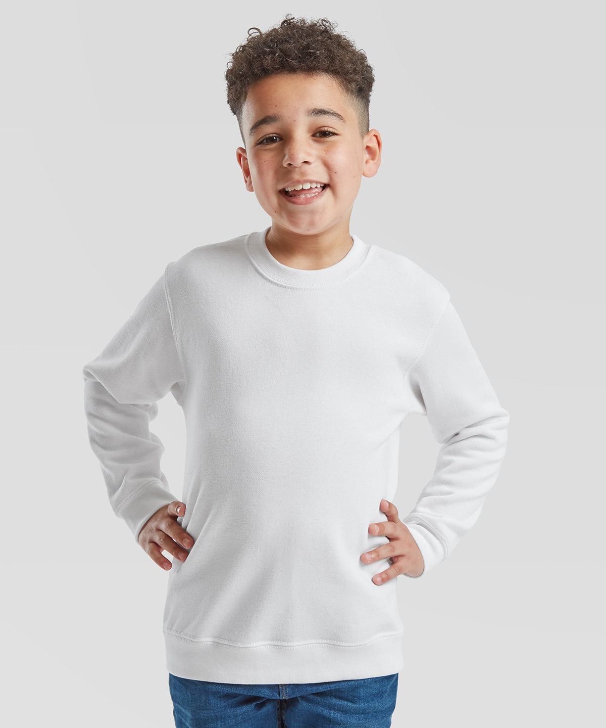 Sudadera clsica para nios con mangas set-in | Gris Jaspeado