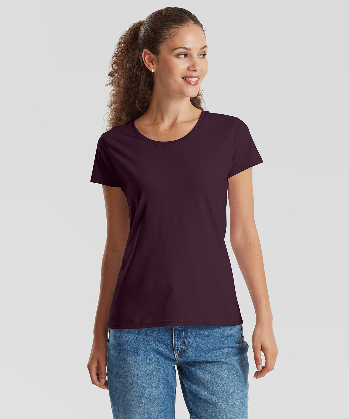Camiseta premium en algodn ringspun Iconic 195 pour femme | Ciruela Oscuro