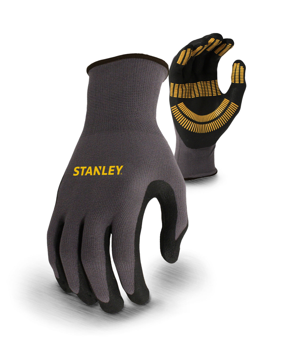 Guantes Stanley con agarre de hilo para cuchillas | Gris/Negro/Amarillo