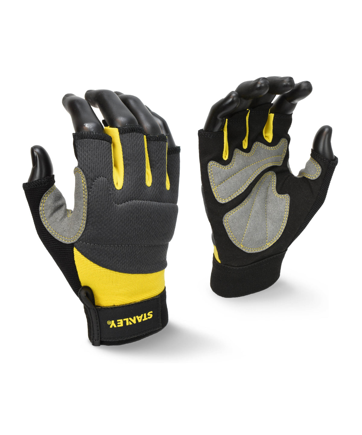 Guantes sin dedos de rendimiento Stanley | Gris/Negro/Amarillo