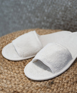 Zapatillas clsicas de rizo (punta abierta) | Blanco