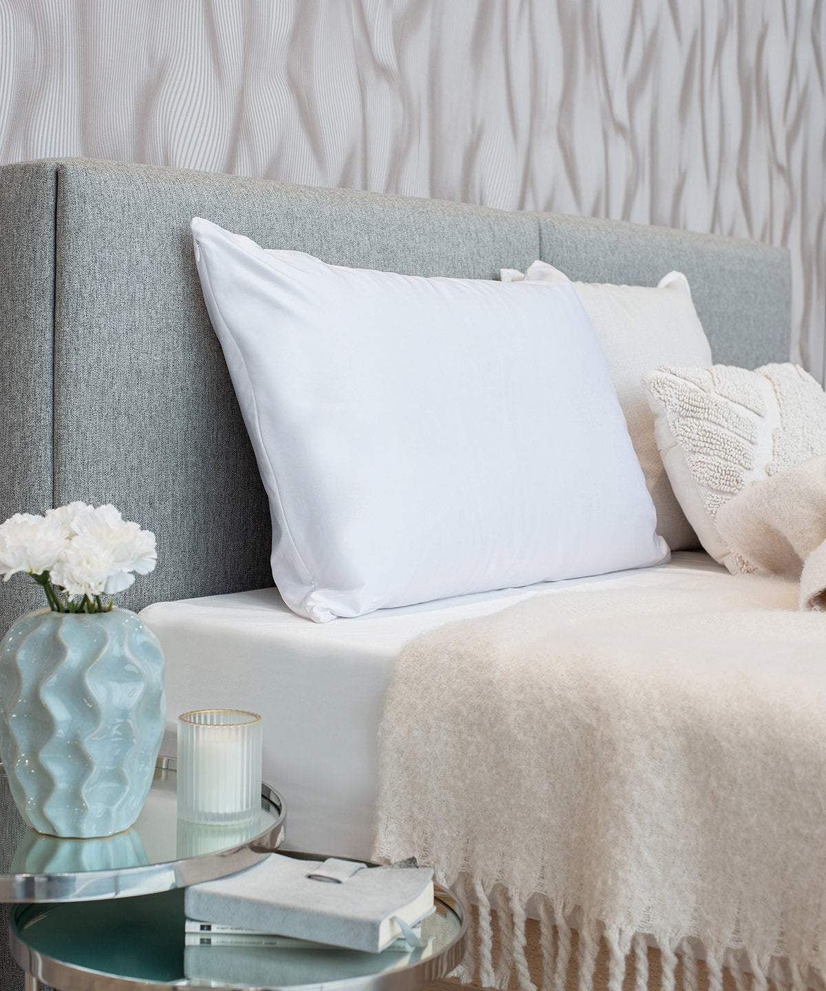 Funda de almohada de satn | Blanco