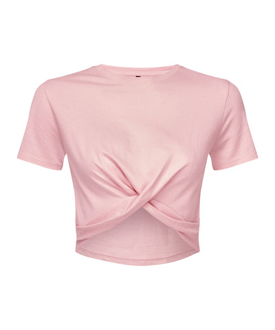 Top corto twist TriDri® para mujer | Rosa Claro
