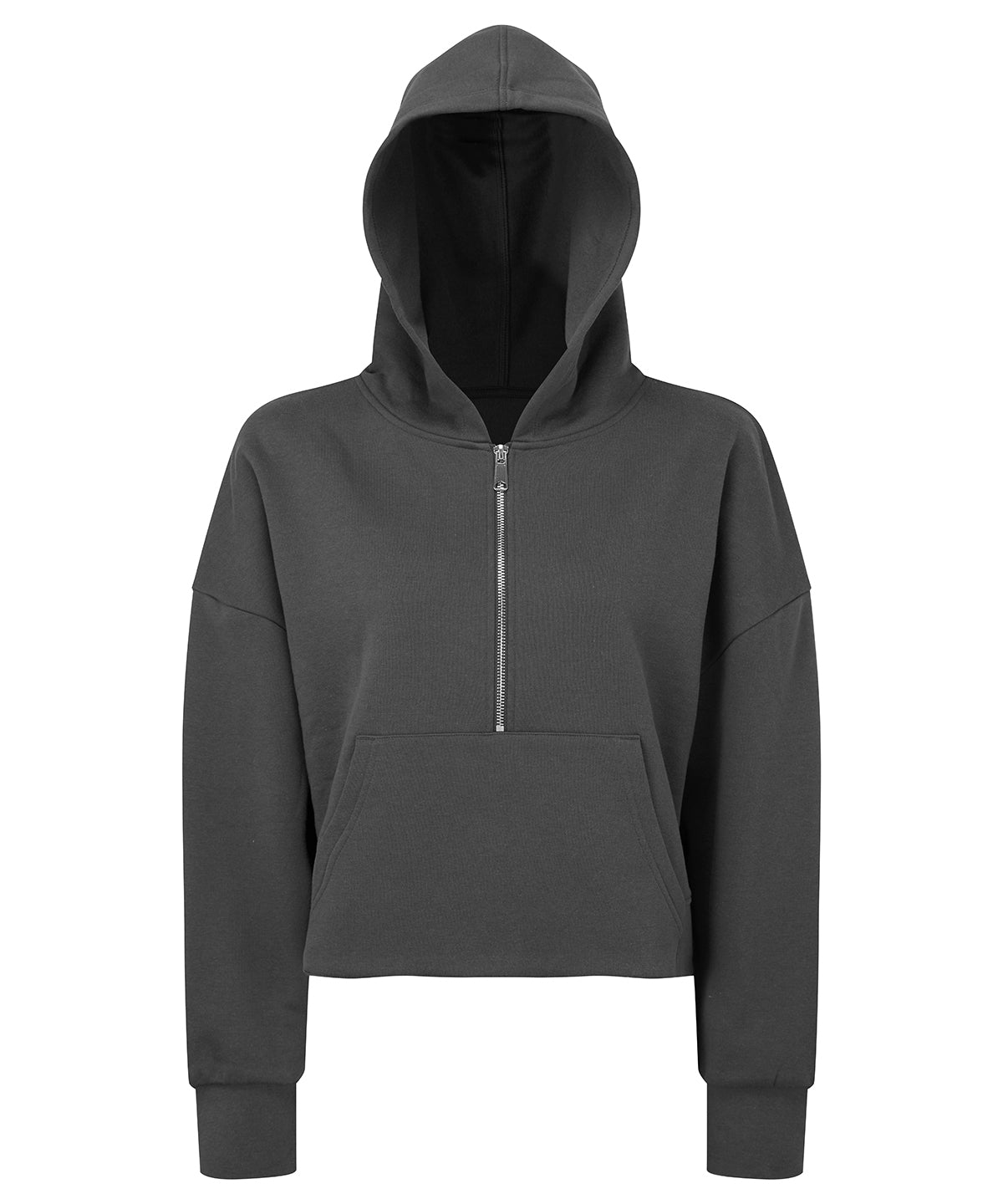 TriDri® Half-Zip Hoodie für Damen | Dunkelgrau