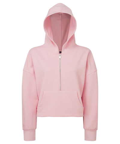 Sudadera con capucha de media cremallera para mujer TriDri® | Rosa Claro