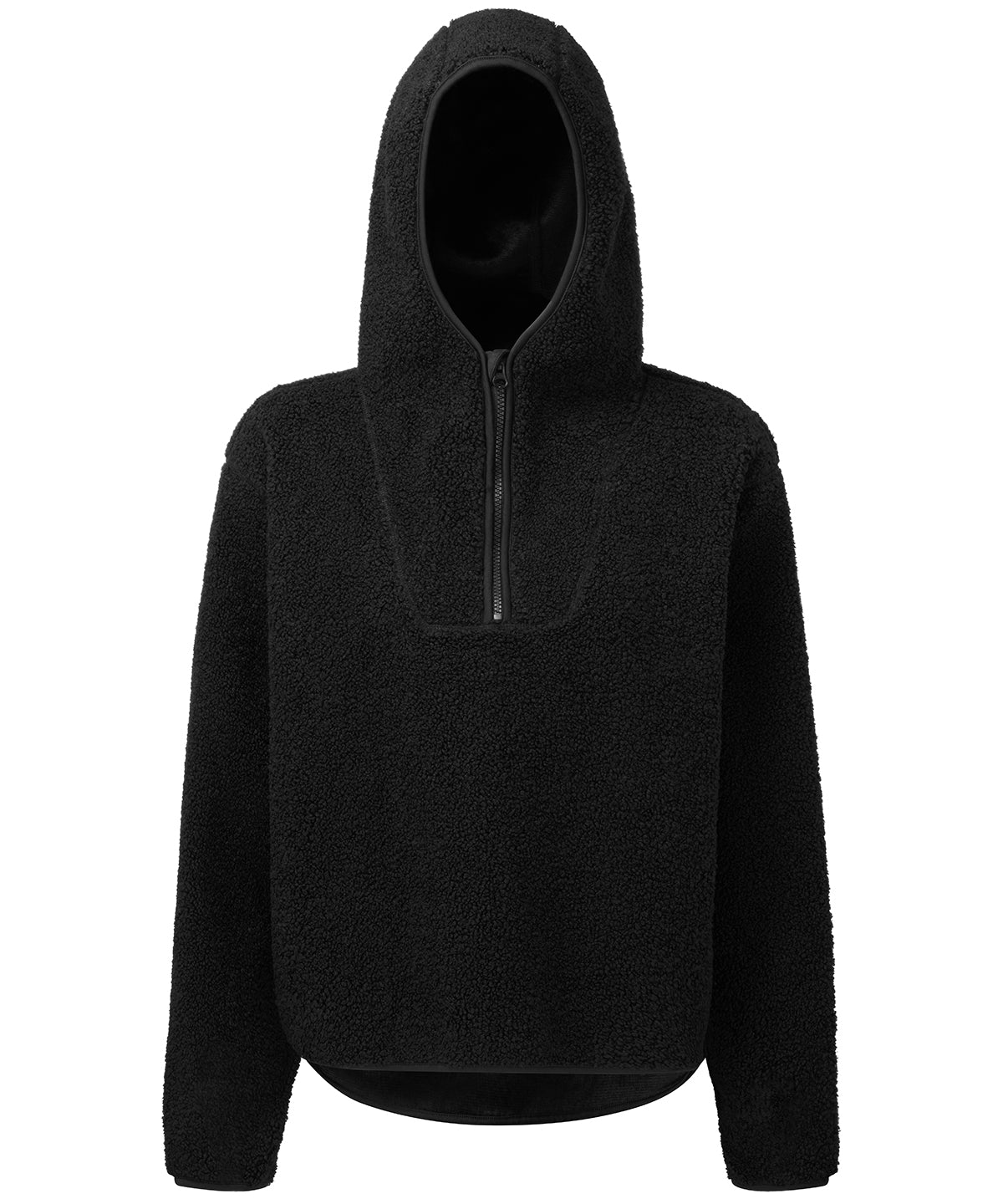 Sudadera con capucha de sherpa con cremallera para mujer TriDri® | Negro
