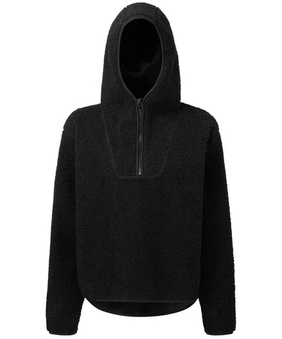 Sudadera con capucha de sherpa con cremallera para mujer TriDri® | Negro
