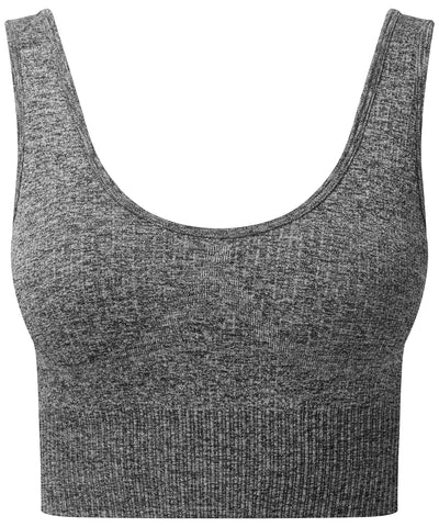 Sujetador deportivo multideporte para mujer TriDri® sans coutures avec réglage 3D | Mélange Noir