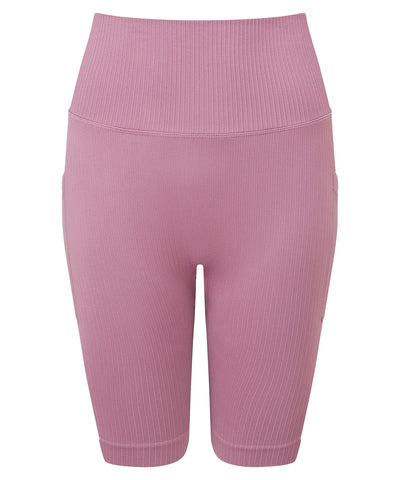 Nahtlose gerippte TriDri® 3D-Fit-Radlershorts für Damen | Mauve