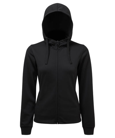 Sudadera con capucha completa con cremallera teida en hilo para mujer TriDri® | Negro