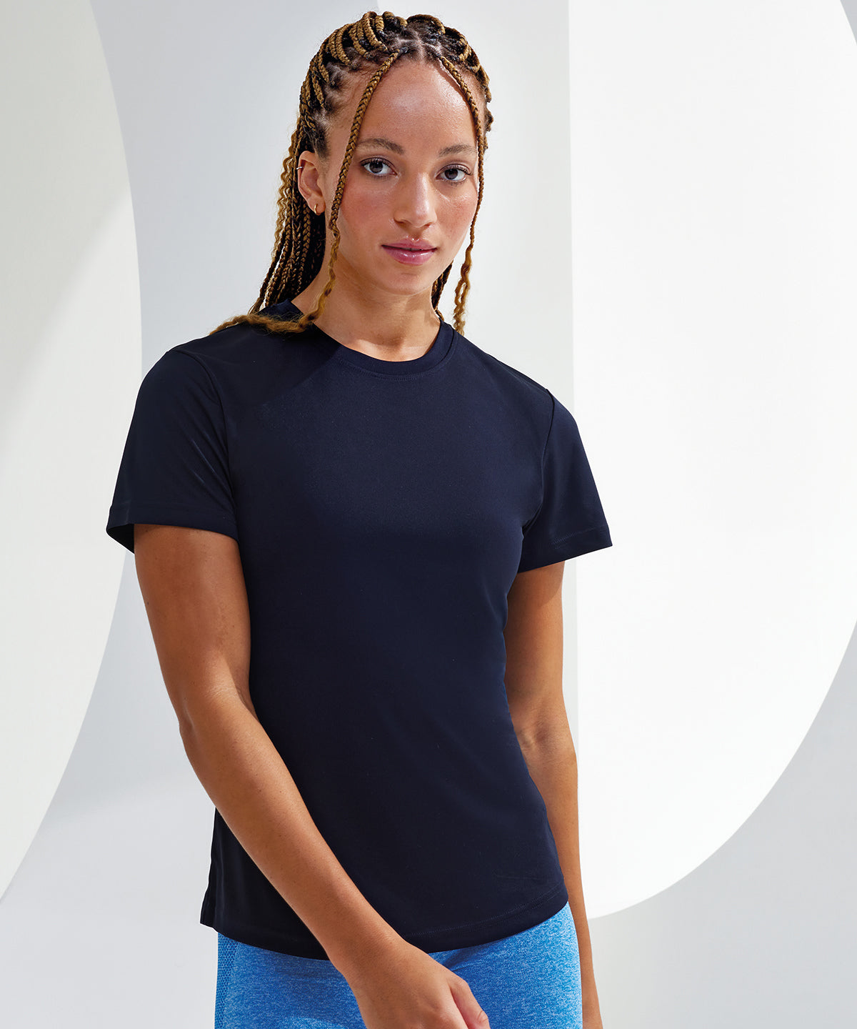 Camiseta de rendimiento reciclada para mujer TriDri® | Melange Negro