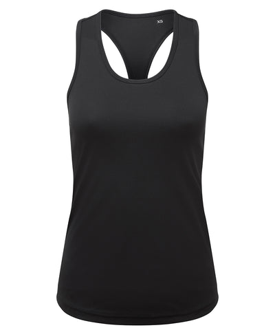 Camiseta de tirantes ajustada de rendimiento reciclada para mujer TriDri® | Negro