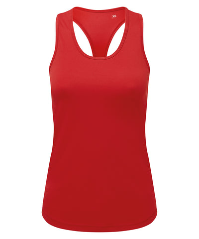 Camiseta de tirantes ajustada de rendimiento reciclada para mujer TriDri® | Rojo Fuego