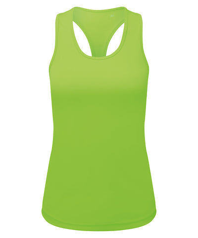 Camiseta de tirantes ajustada de rendimiento reciclada para mujer TriDri® | Verde Relmpago