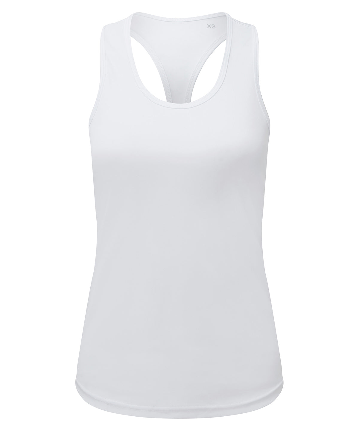 Camiseta de tirantes ajustada de rendimiento reciclada para mujer TriDri® | Blanco