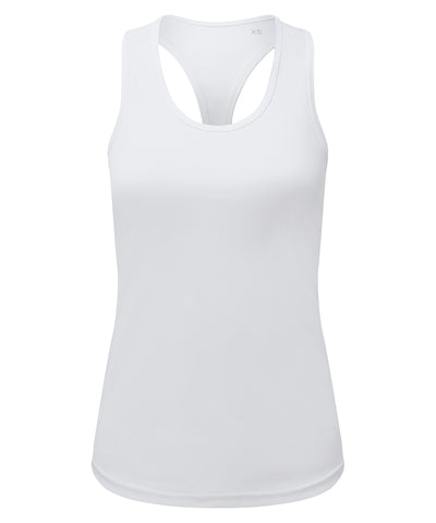 Camiseta de tirantes ajustada de rendimiento reciclada para mujer TriDri® | Blanco